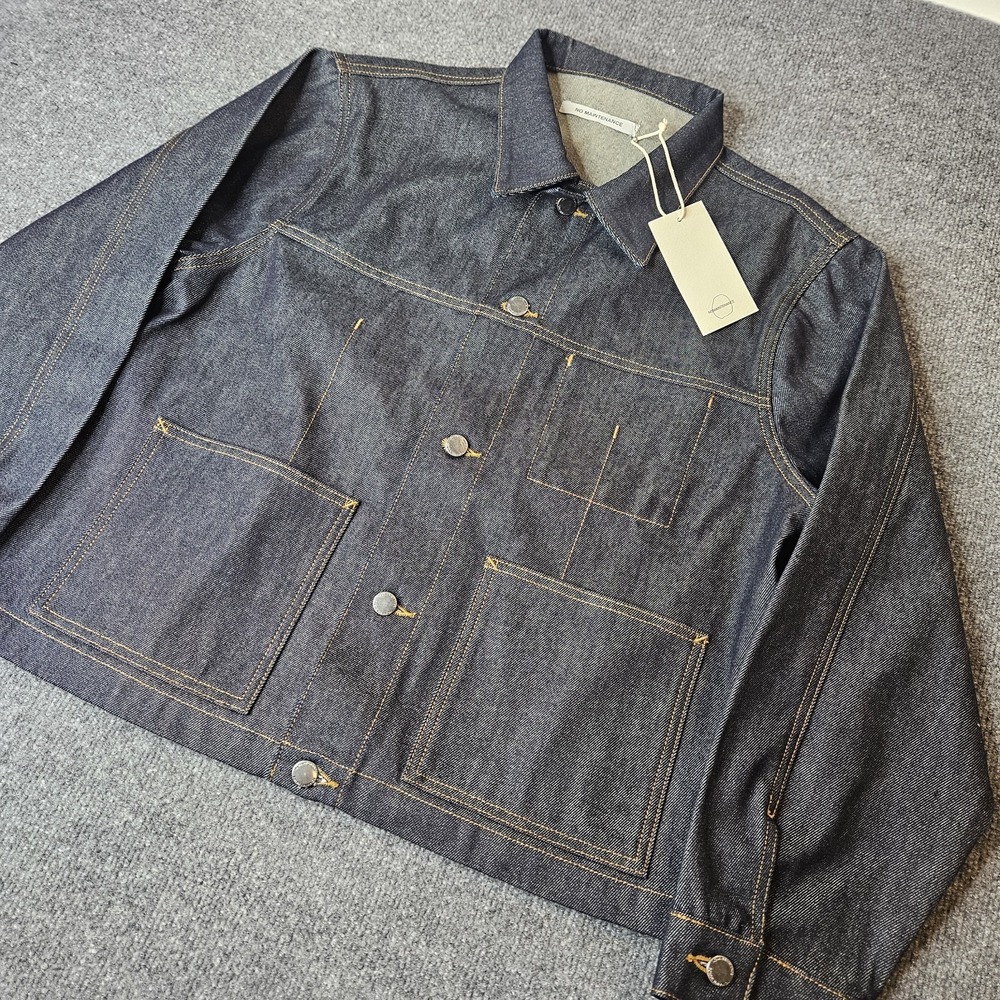 NWT No Maintenance Mens Raw Torai Denim Jacket Size Medium Structured Boxy